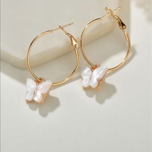Butterfly small hoop earrings